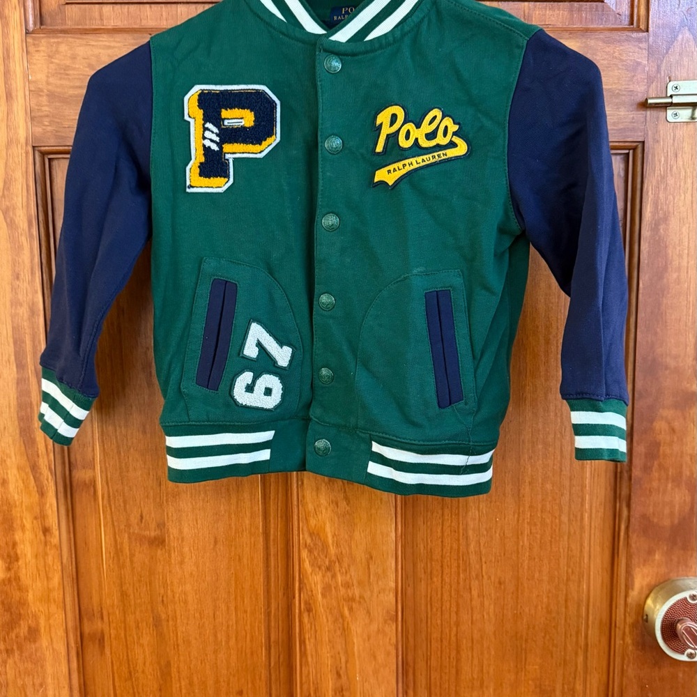 Polo Ralph Lauren Green and Navy Varsity Jacket